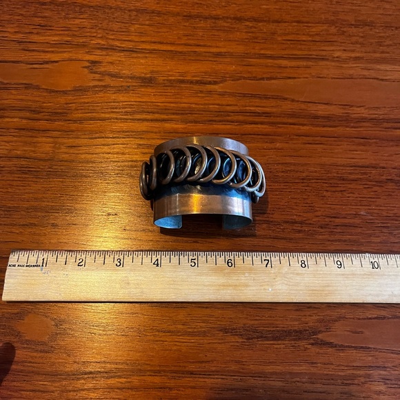 Vintage MCM Signed Rebajes Copper Cuff Bracelet - Picture 9 of 9